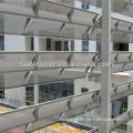 Aluminum perforated window shades as curtain wall